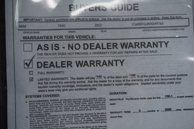 2022 RAM 1500 Big Horn Crew Cab 4x4 5'7' Box