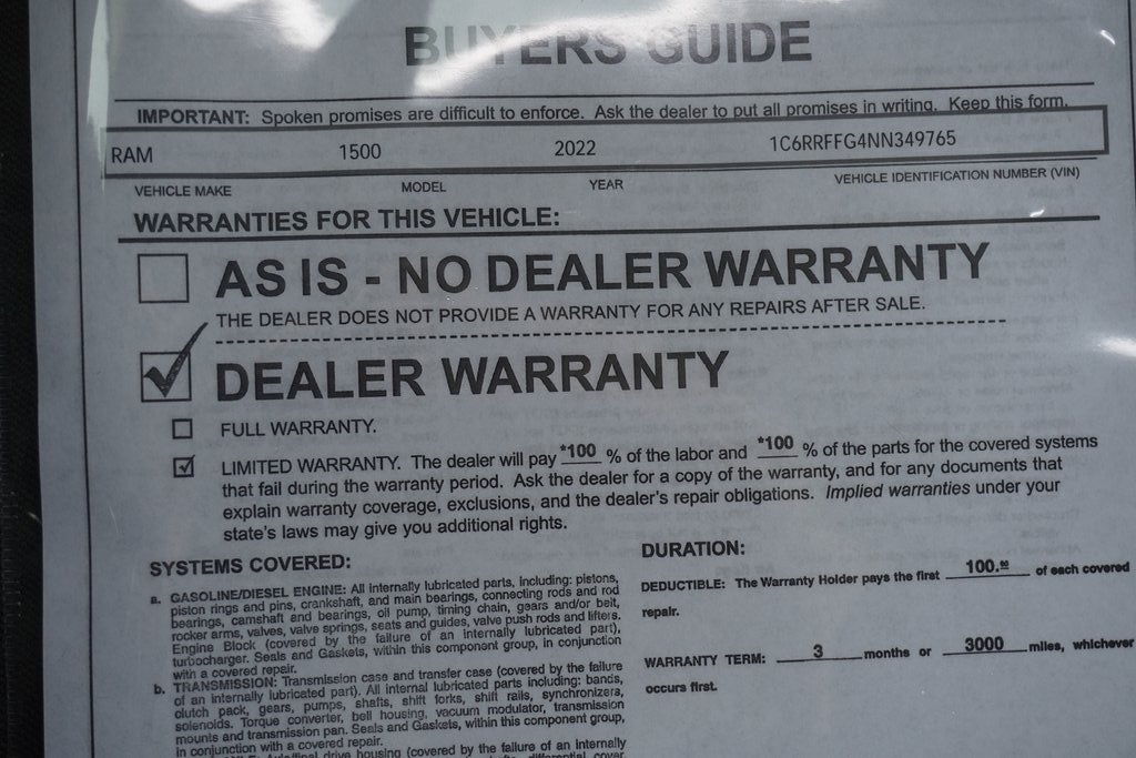 2022 RAM 1500 Big Horn Crew Cab 4x4 5'7' Box