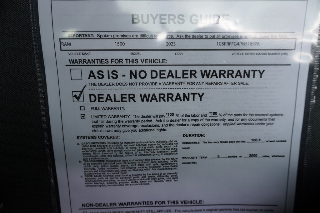 2023 RAM 1500 Big Horn Crew Cab 4x4 5'7' Box