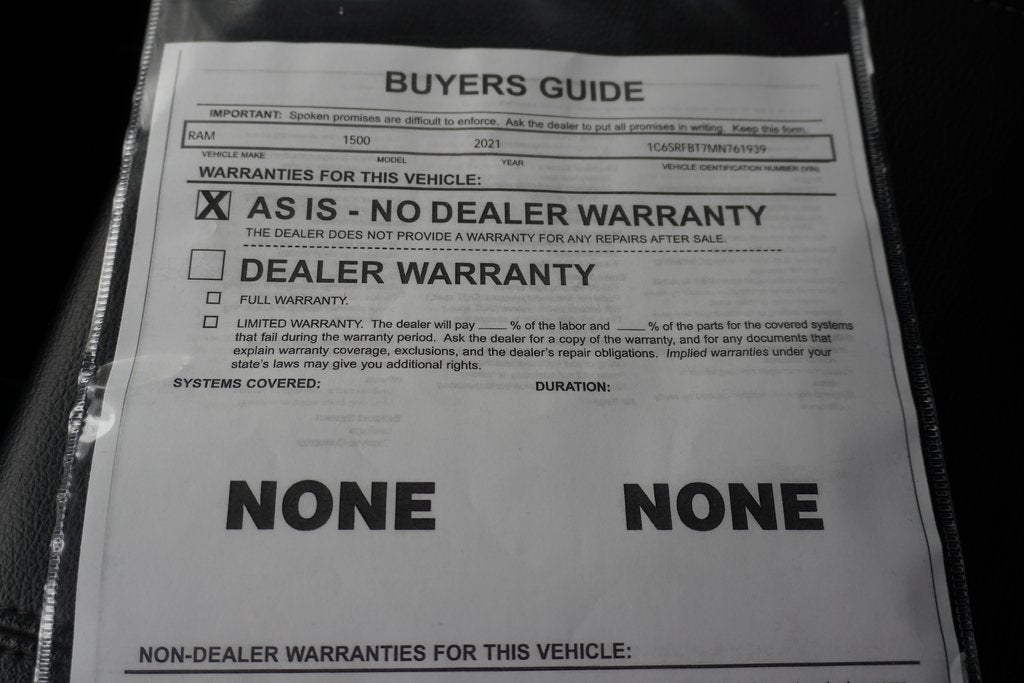 2021 RAM 1500 Big Horn Quad Cab 4x4 6'4' Box