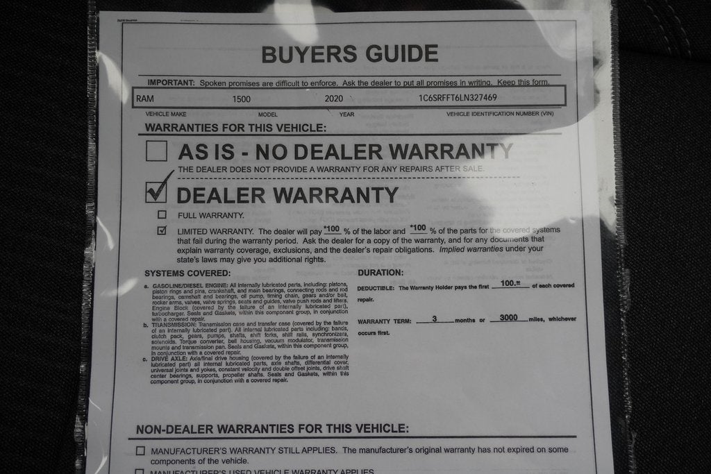 2020 RAM 1500 Big Horn Crew Cab 4x4 5'7' Box