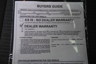 2020 RAM 1500 Big Horn Crew Cab 4x4 5'7' Box