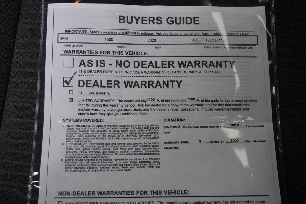 2020 RAM 1500 Big Horn Crew Cab 4x4 5'7' Box