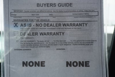 2002 Dodge Ram 1500 Base