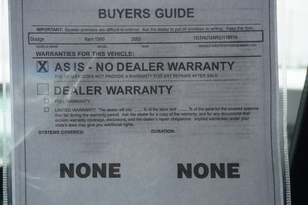 2002 Dodge Ram 1500 Base