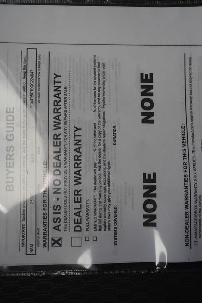 2016 RAM 2500 Tradesman