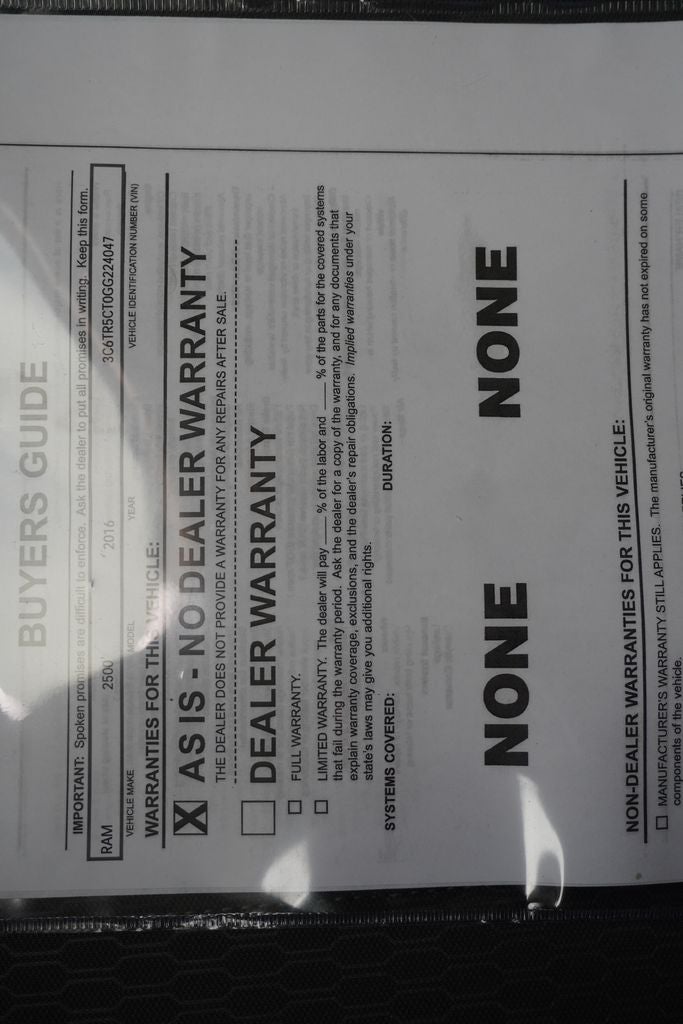 2016 RAM 2500 Tradesman