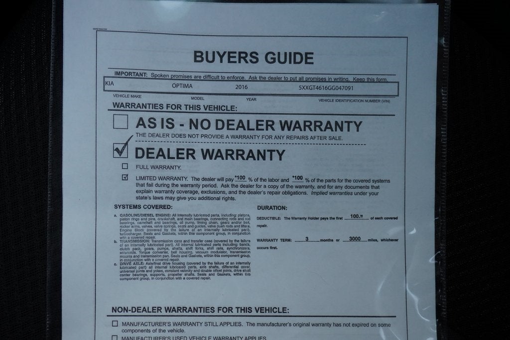 2016 Kia Optima LX Turbo