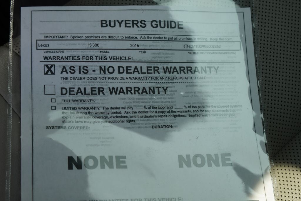 2016 Lexus IS 300 300
