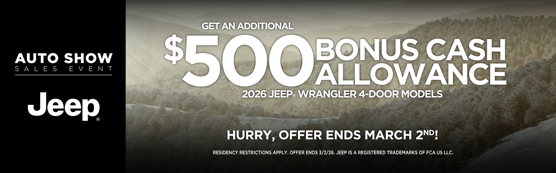 $500 Bonus Cash Allowance!