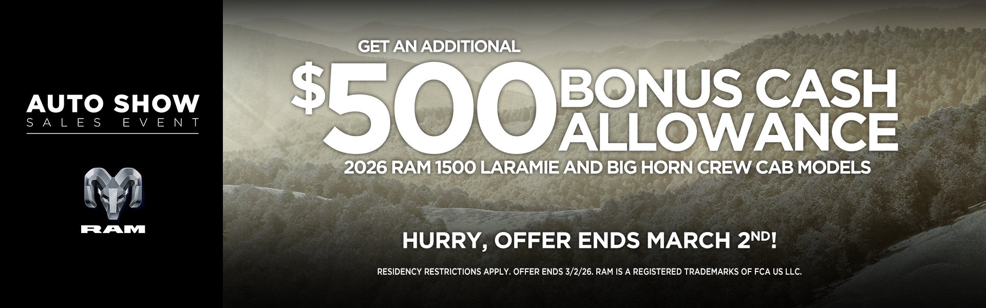 $500 Bonus Cash Allowance!